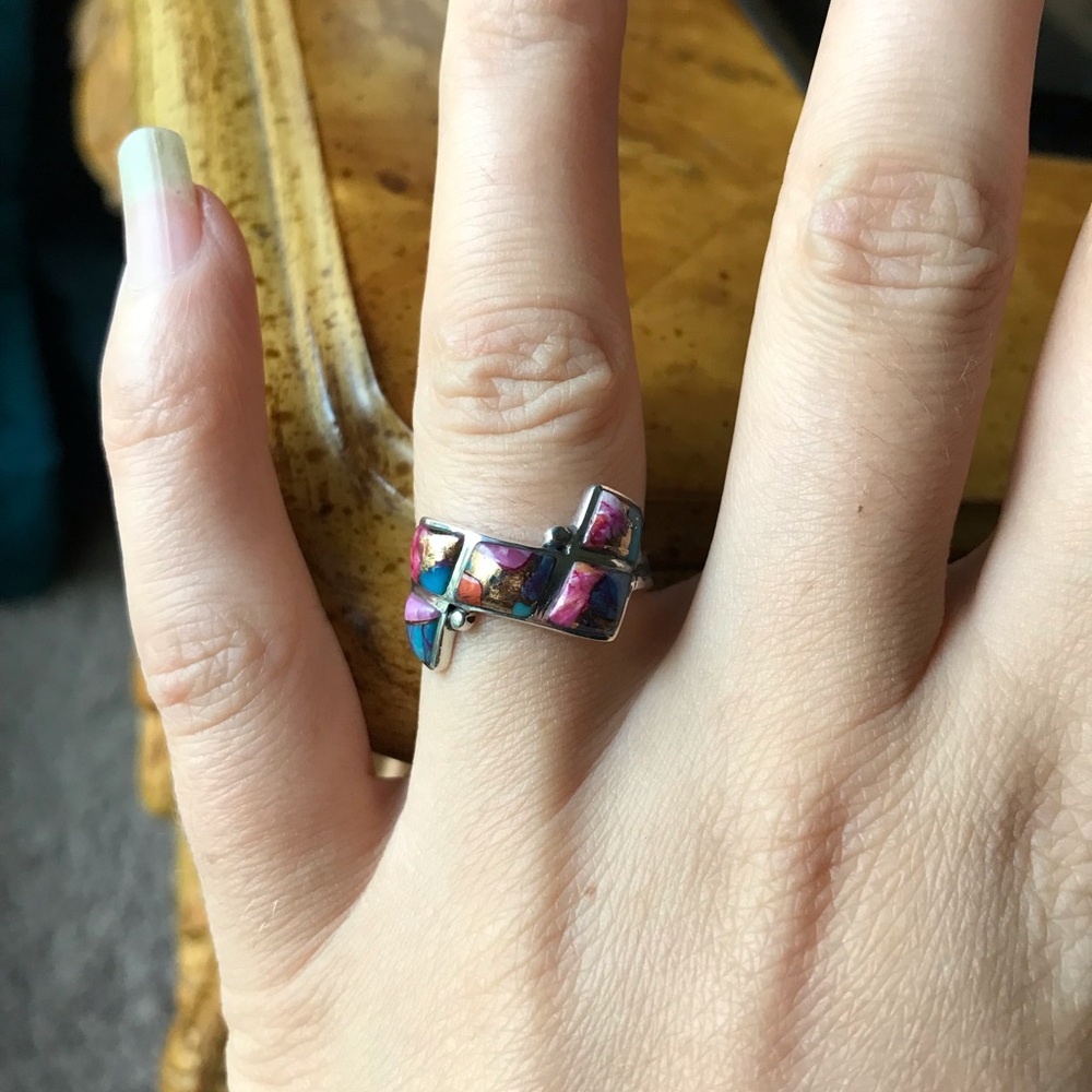 Colorful Mosaic Ring EUC - No longer new but only worn once